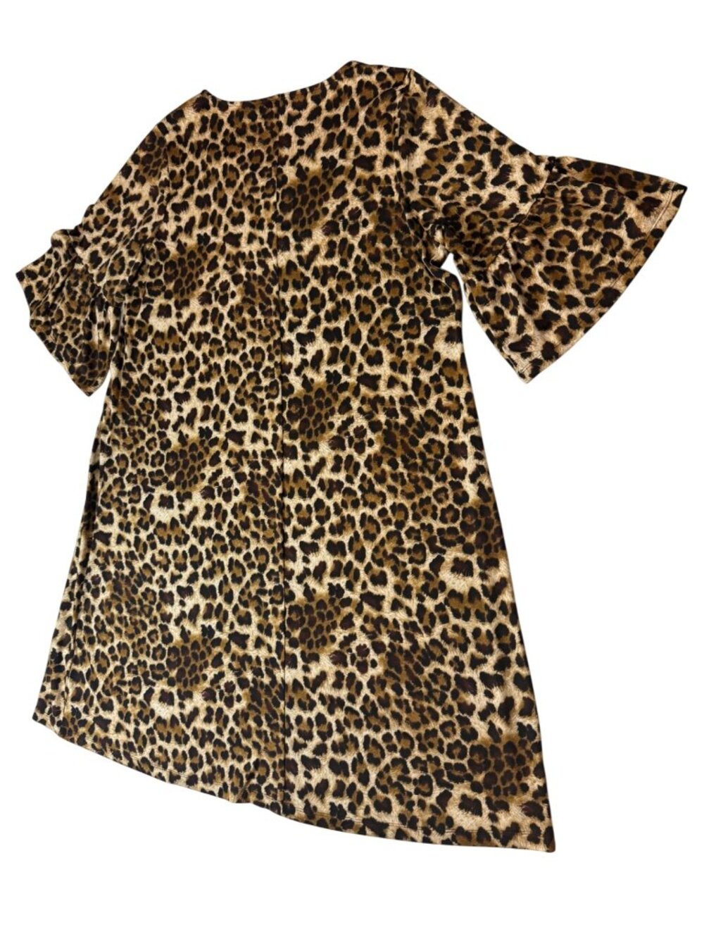 Chelsea Taylor Womens 2X Cheetah Print Dress Gold Rings Animal Print (bin LL179) - Picture 2 of 8